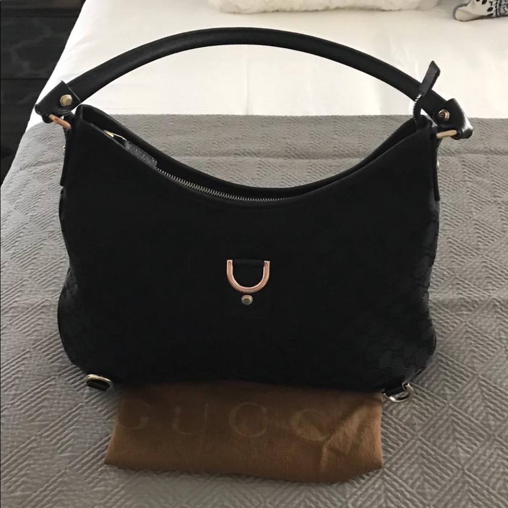 Authentic Gucci Black GG Canvas Addey Handbag SOLD